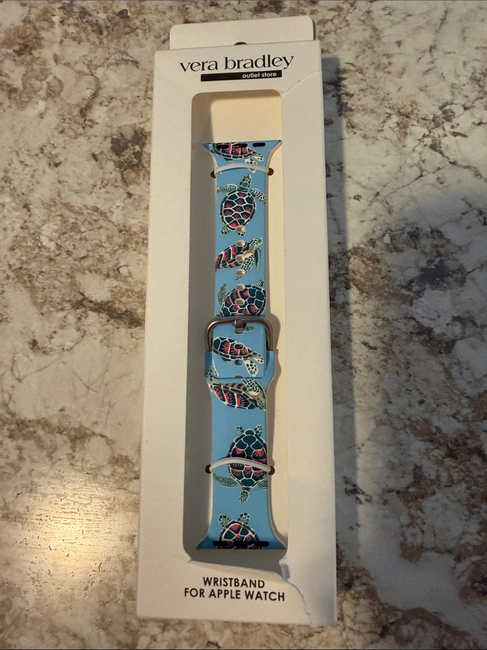 Vera Bradley Light Blue Sea Turtle Silicone Apple Watch Band